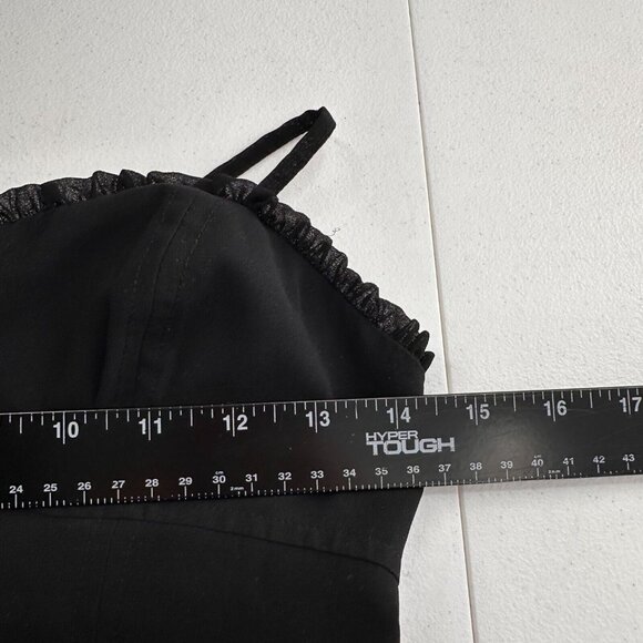 American Outfitter Black Tiered Ruffle 4 Mini Dress Adjustable Spaghetti Straps - Picture 3 of 10